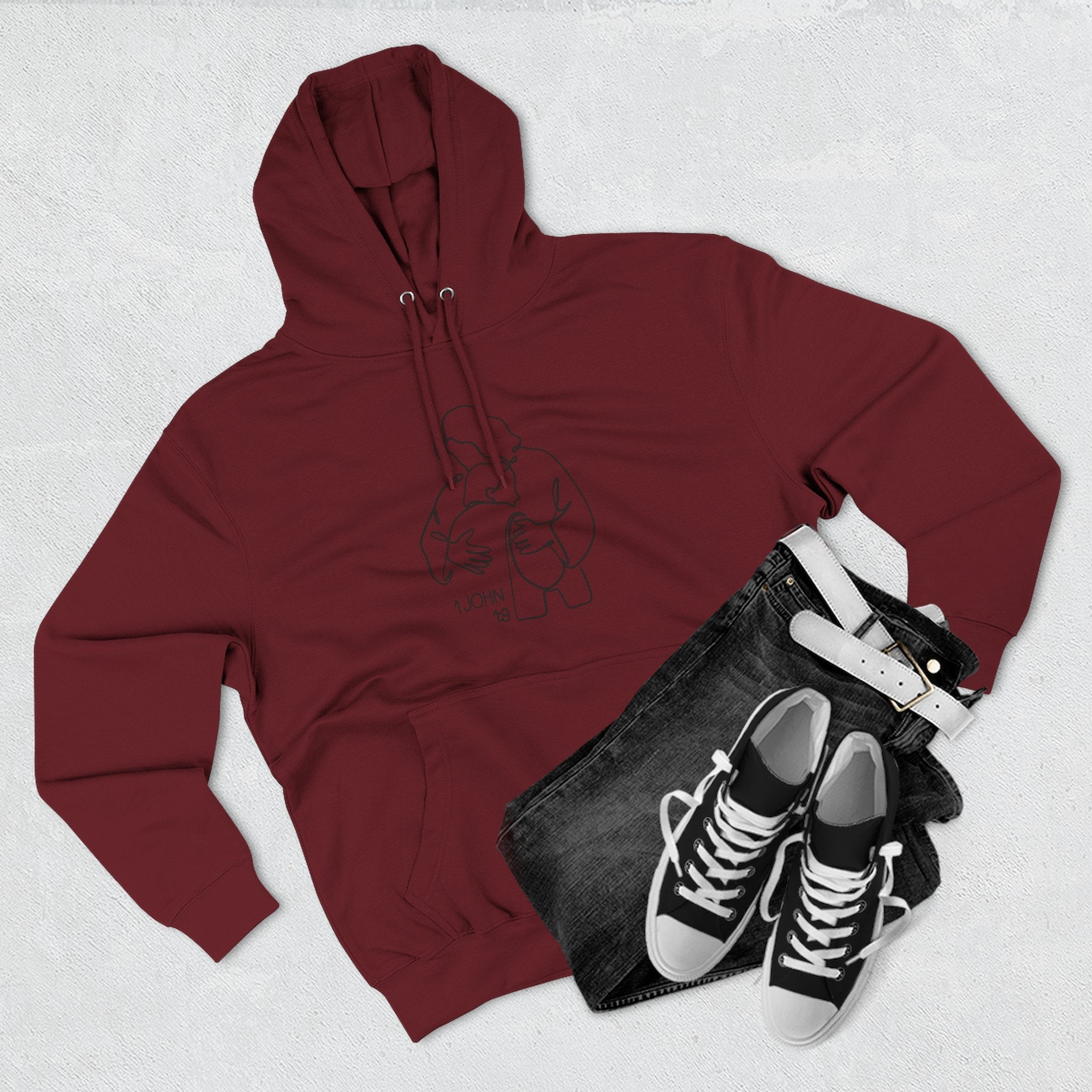1 John 1:9 Minimalist Hoodie — Fleece Pullover