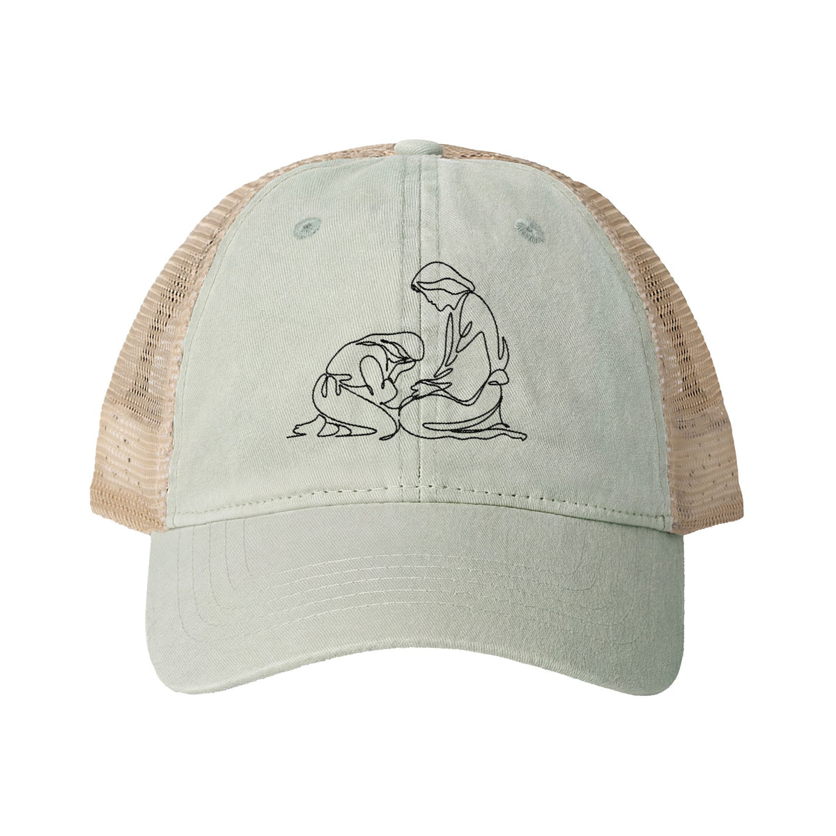 Find Me at His Feet - Women's Washed Mesh-Back Cap