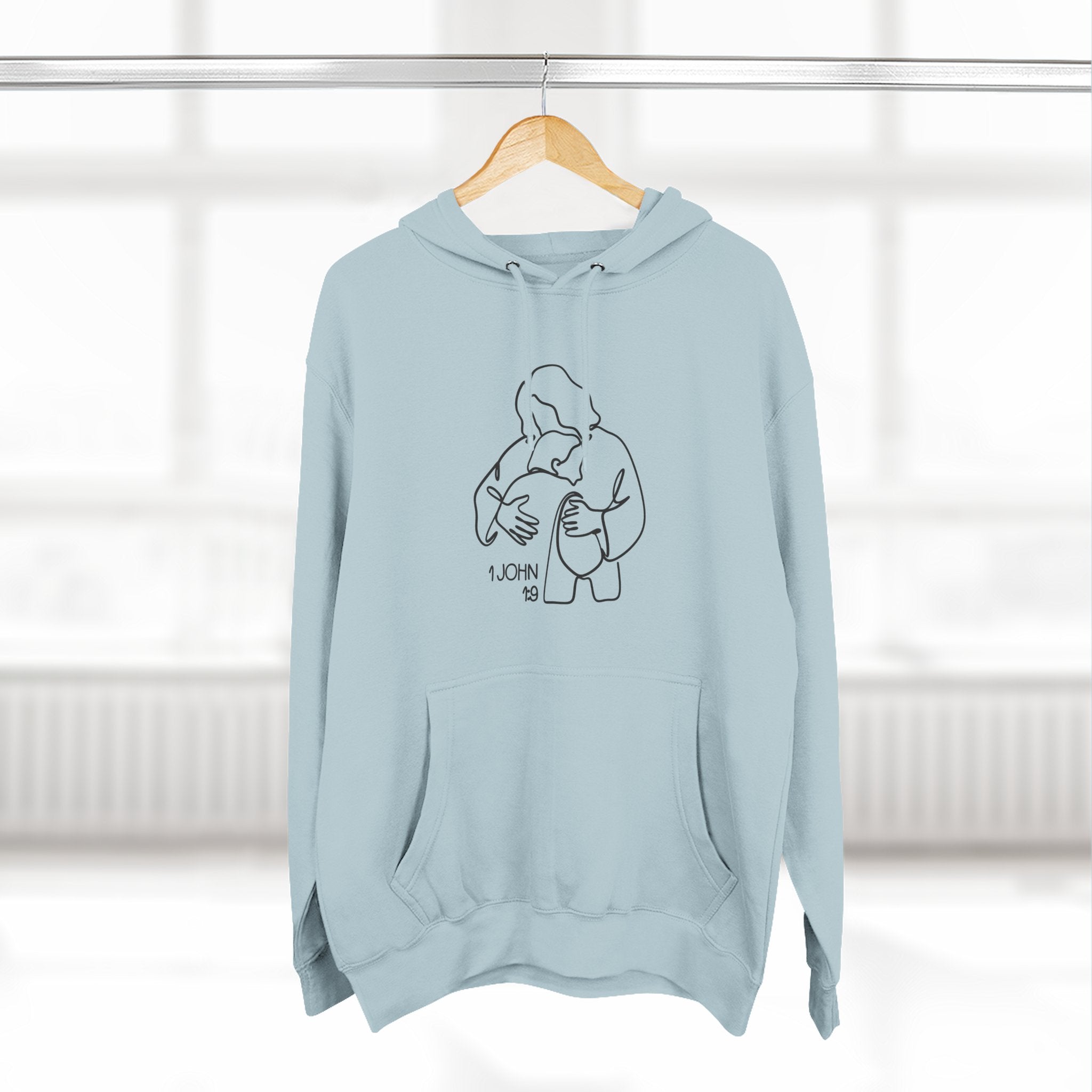 1 John 1:9 Minimalist Hoodie — Fleece Pullover