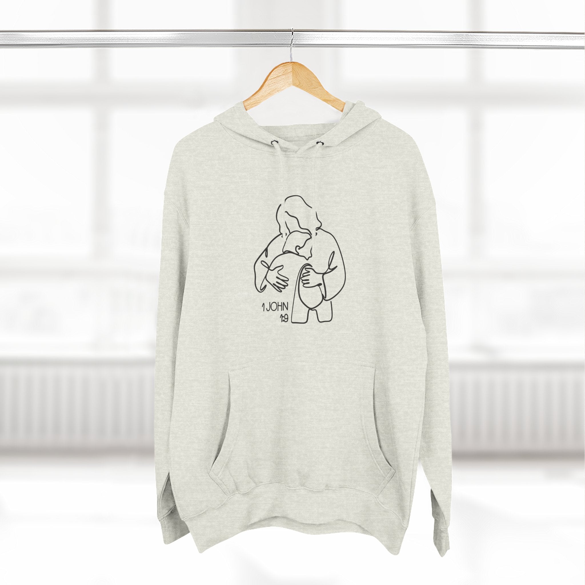 1 John 1:9 Minimalist Hoodie — Fleece Pullover