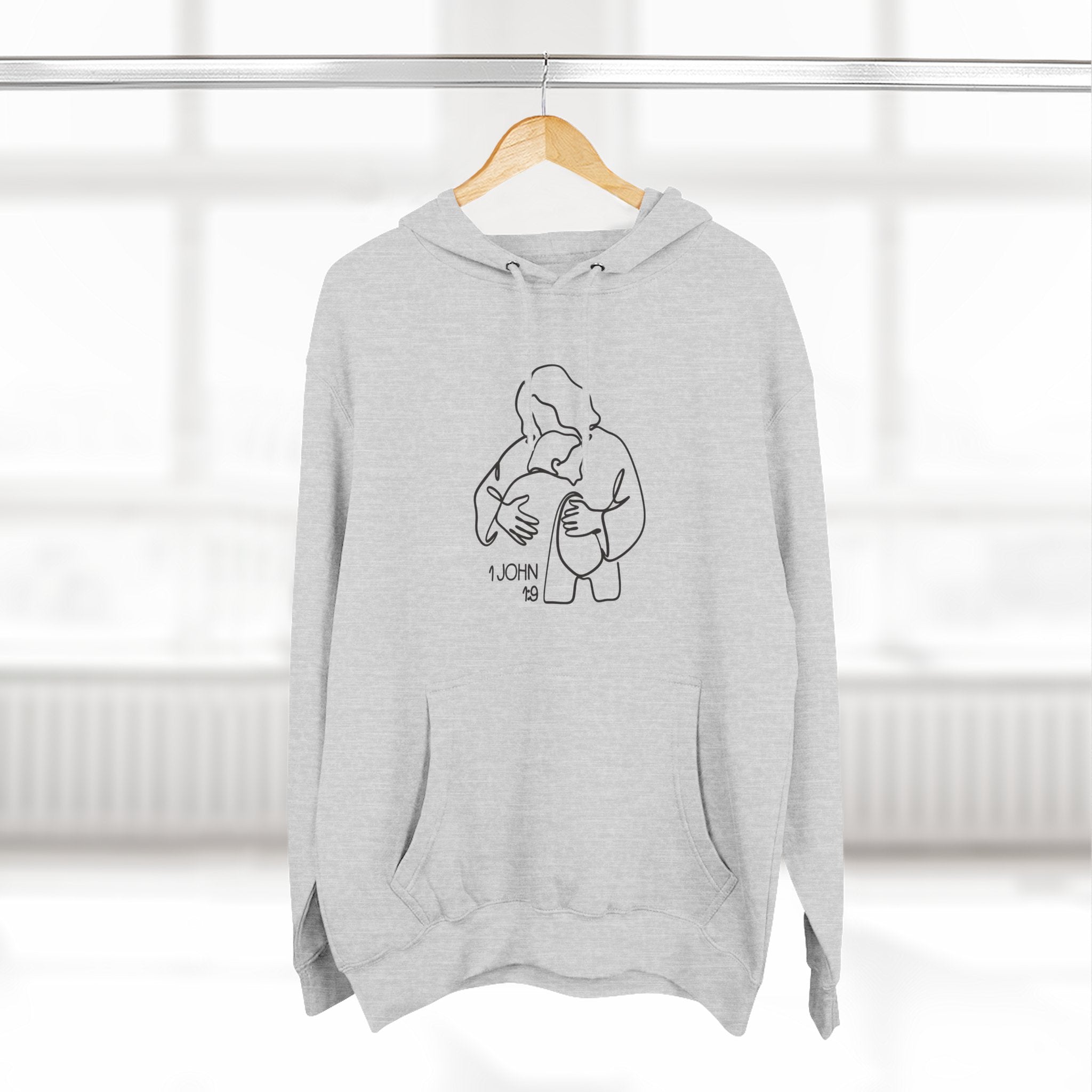 1 John 1:9 Minimalist Hoodie — Fleece Pullover
