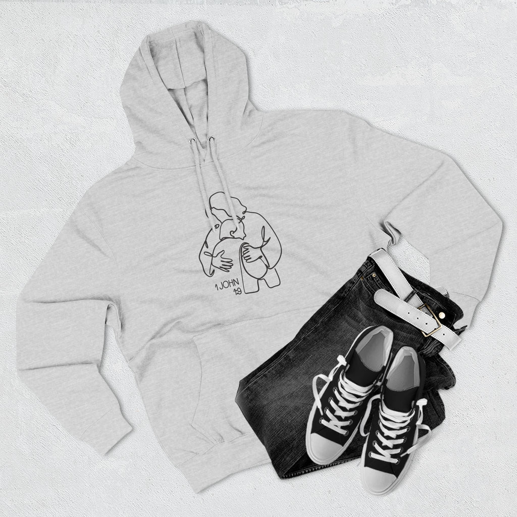 1 John 1:9 Minimalist Hoodie — Fleece Pullover