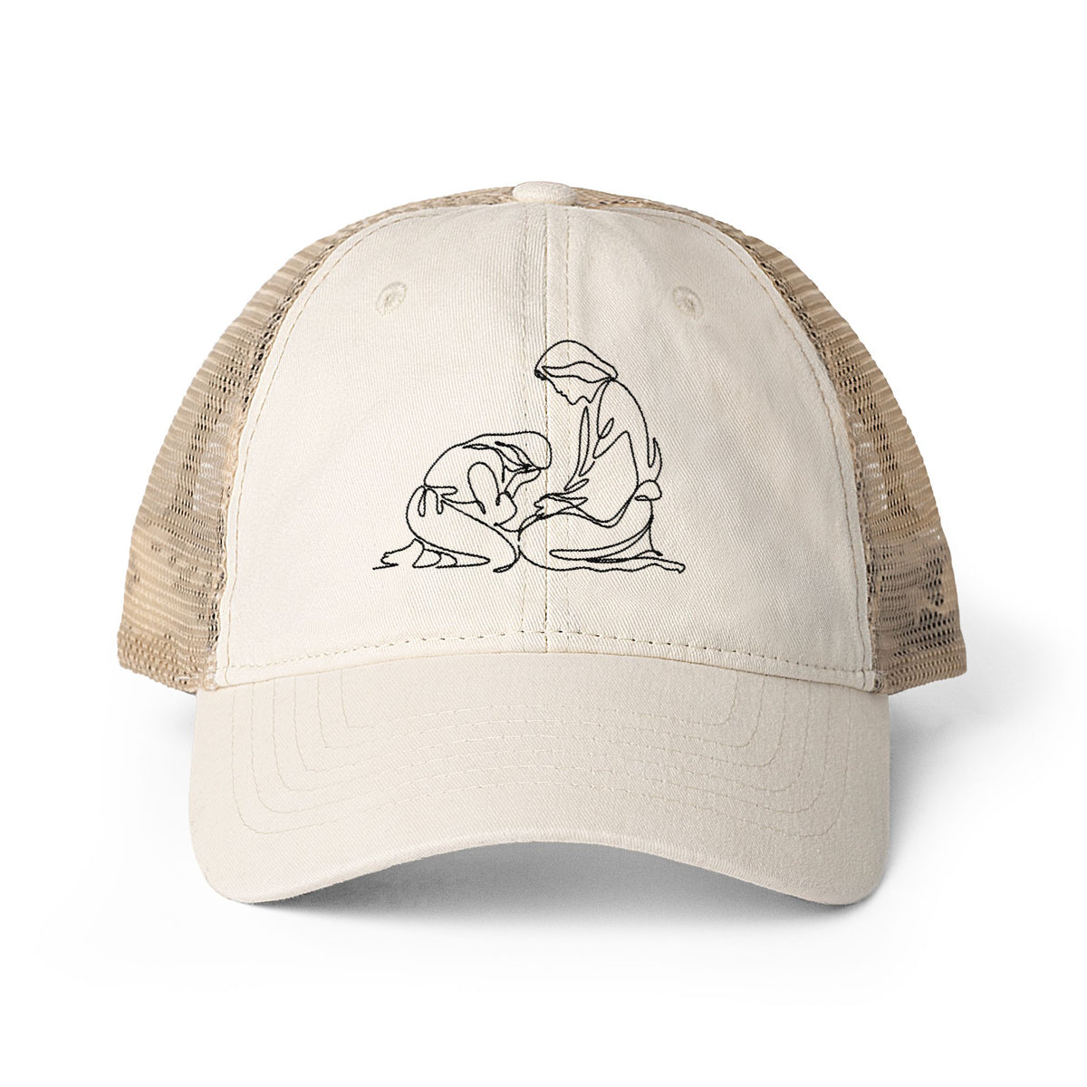 Find Me at His Feet - Women's Washed Mesh-Back Cap