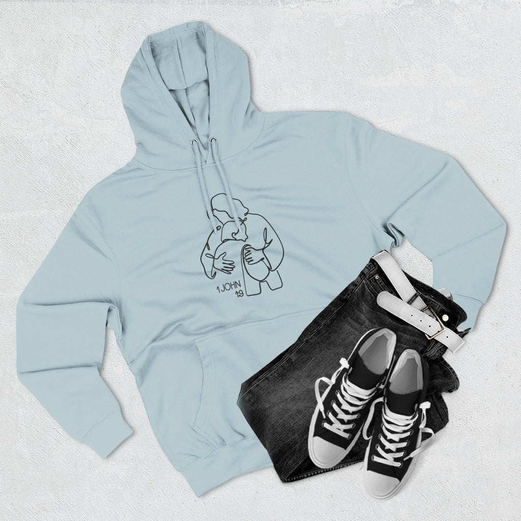1 John 1:9 Minimalist Hoodie — Fleece Pullover