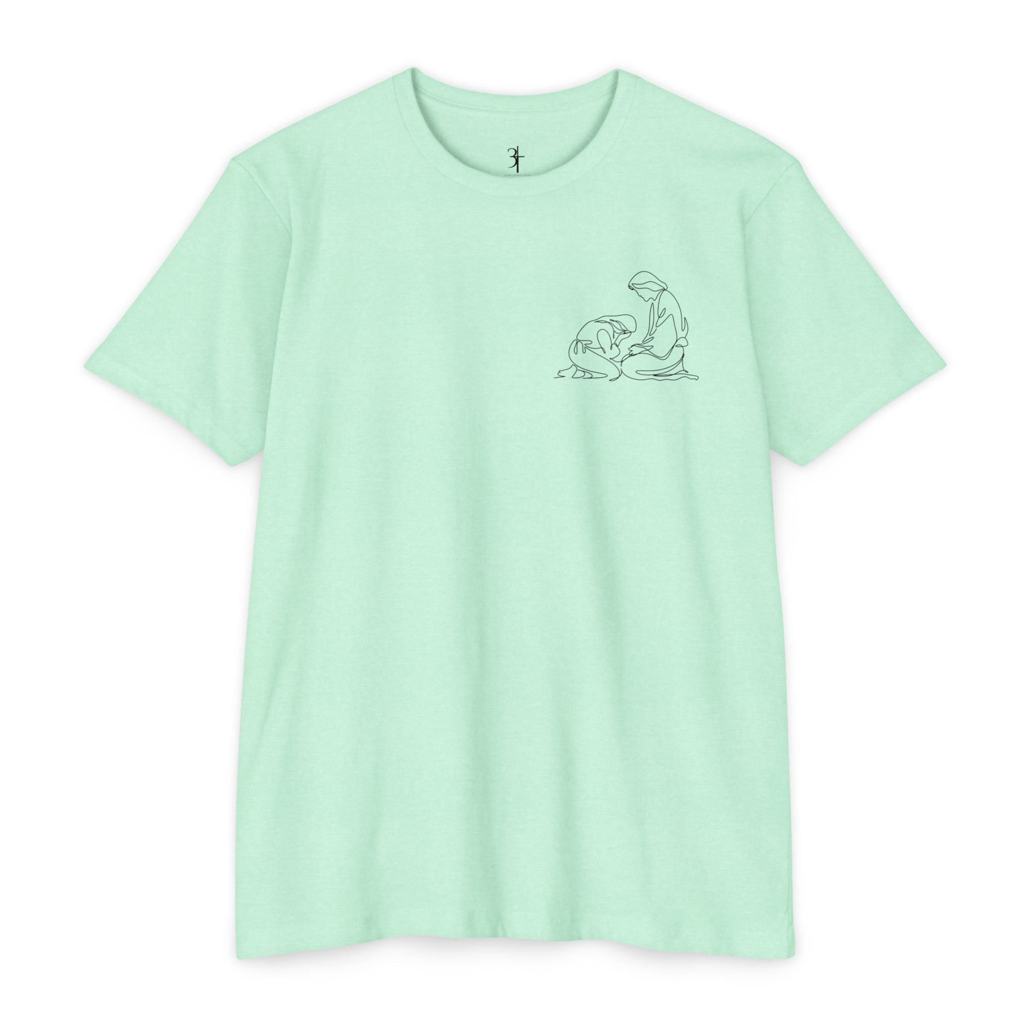 Christian T-Shirt - "Find Me At His Feet" Luke 10:39 Faith Tee