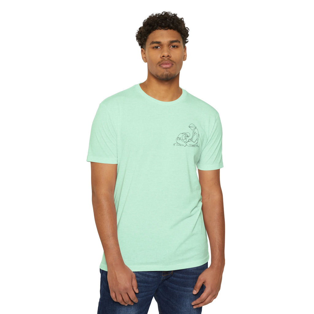 Christian T-Shirt - "Find Me At His Feet" Luke 10:39 Faith Tee