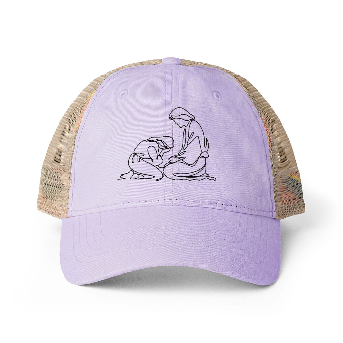 Find Me at His Feet - Women's Washed Mesh-Back Cap