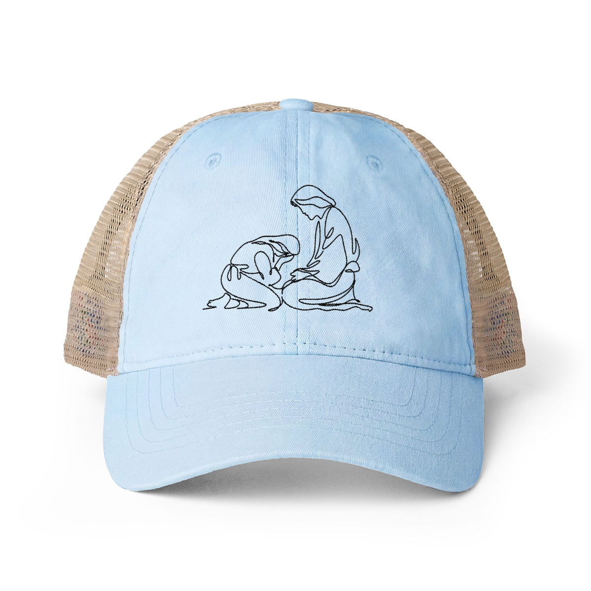 Find Me at His Feet - Women's Washed Mesh-Back Cap