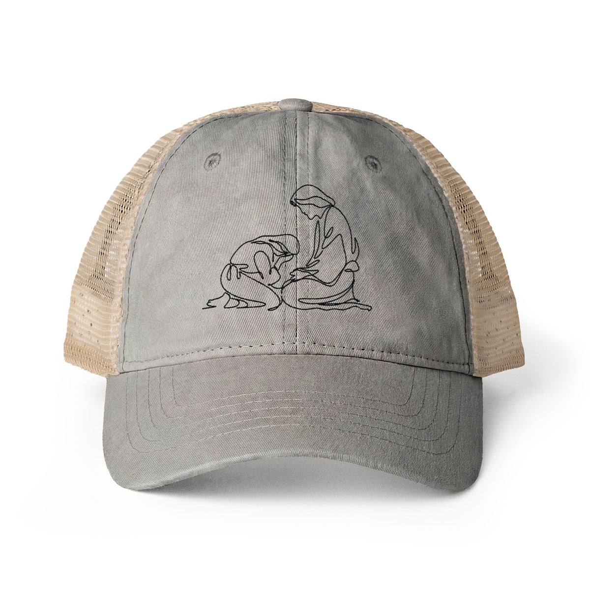 Find Me at His Feet - Women's Washed Mesh-Back Cap