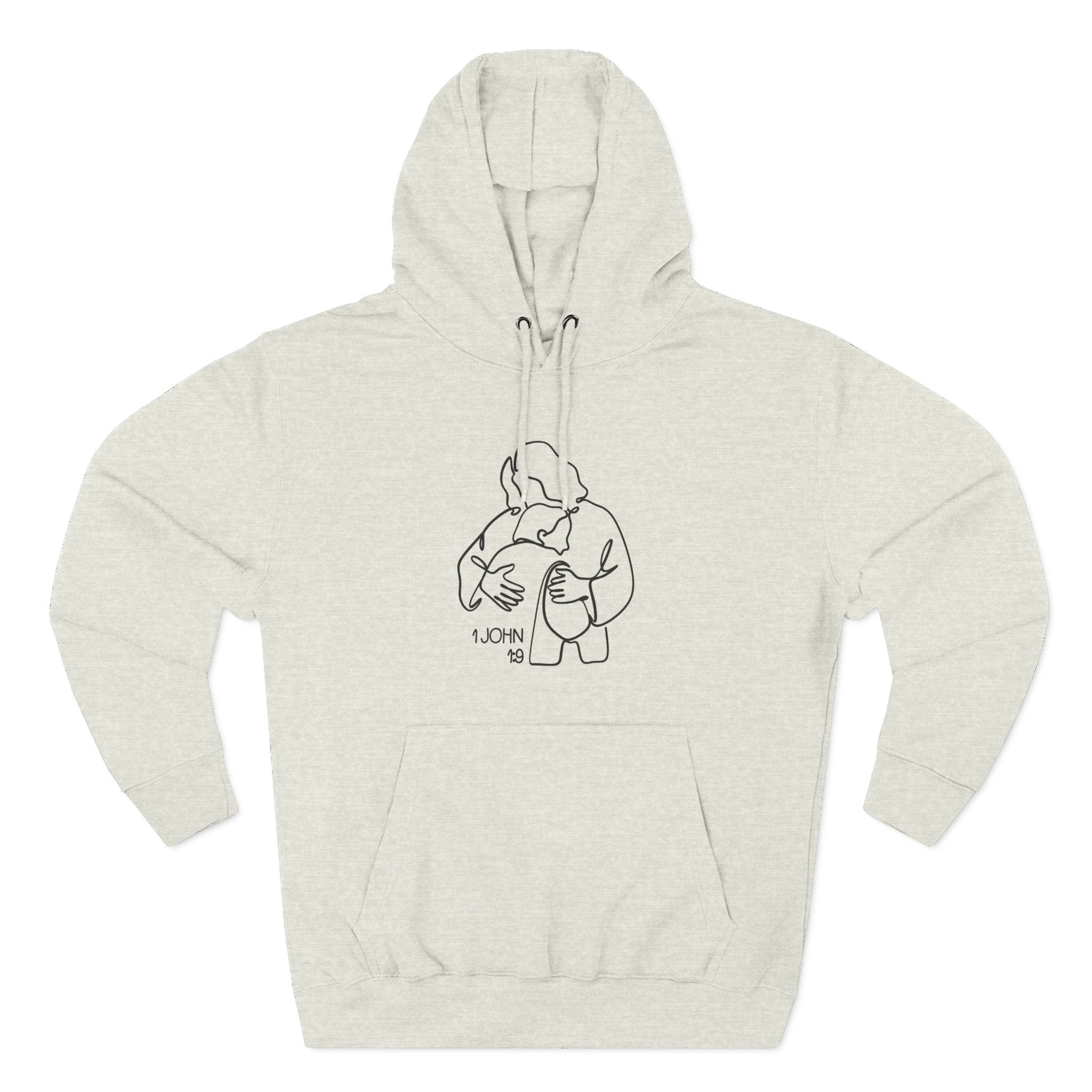 1 John 1:9 Minimalist Hoodie — Fleece Pullover